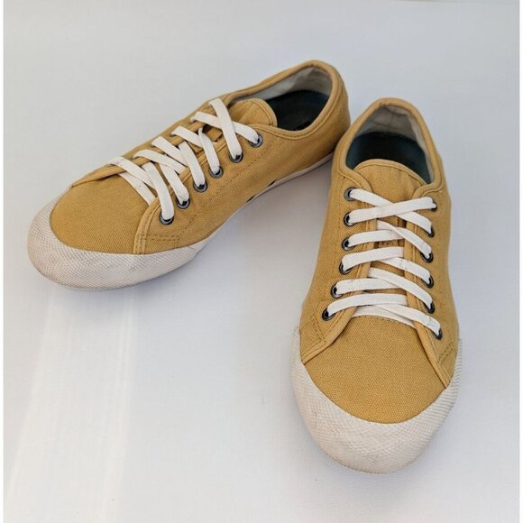 SeaVees Shoes Monterey Sneaker Women's 7.5 Canvas Yellow Lace Up - Picture 1 of 5